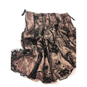 VTG Patra Black Lace Velvet Skirt 14 Gold Accent Threads Holiday Fairy Inspired